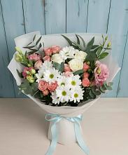 Букет цветов из:  Розы, Лизиантусы и Хризантемы в Сибае