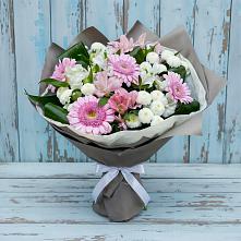 Букет цветов из:  Герберы, Альстромерии и Хризантемы в Сибае