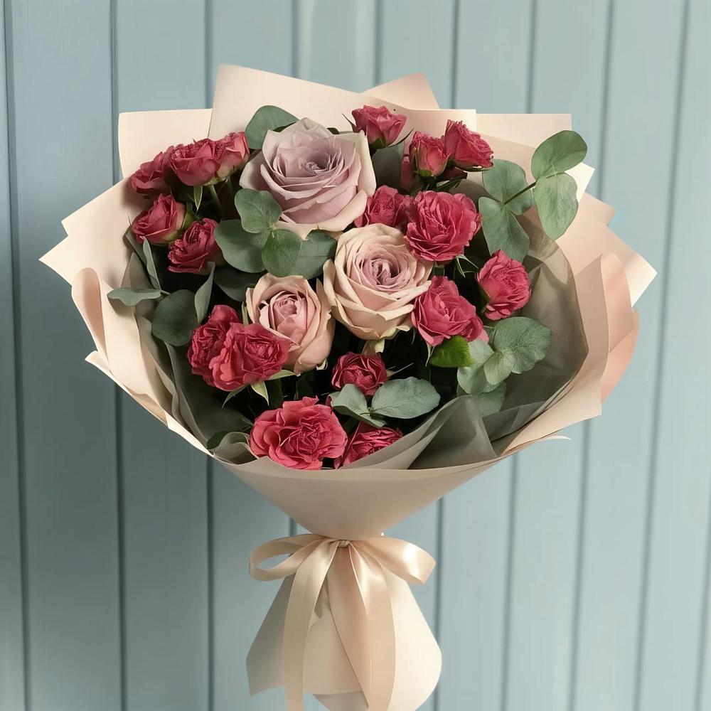 Букет цветов из: Гвоздики и Розы в Сибае