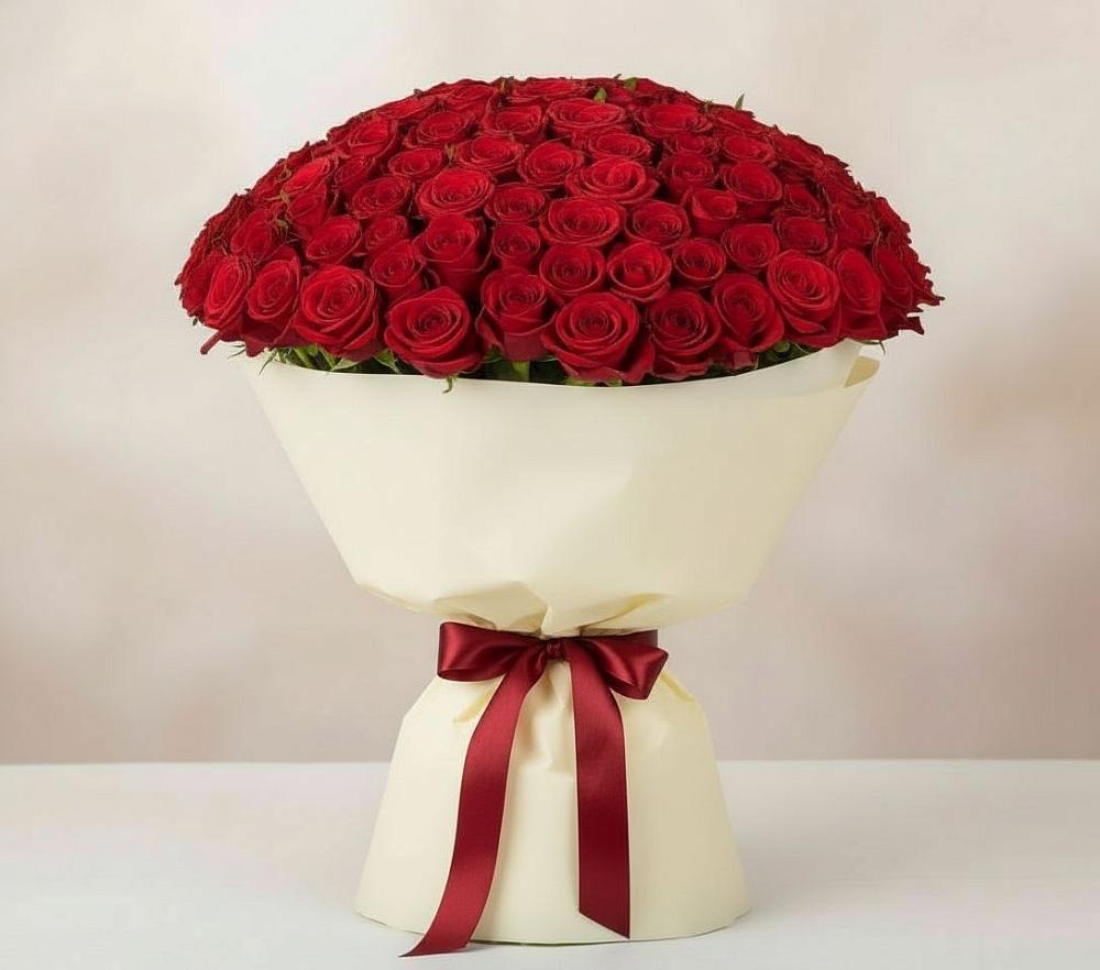 Букет 101 Красная роза Милано в Сибае