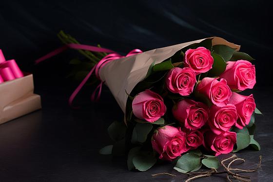 Букет 11 роз Пинк в Сибае