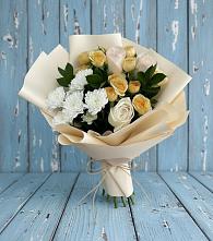 Букет цветов из:  Розы и Хризантемы в Сибае