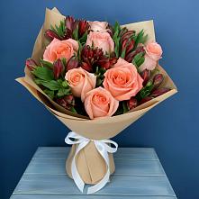 Букет цветов из:  Розы и Альстромерии в Сибае
