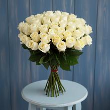 Букет 51 Белая роза Эдлесс Лав #REPLACE_PRED# Сибае