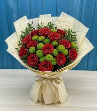 Букет цветов из:  Розы и Хризантемы #REPLACE_PRED# Сибае