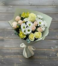 Букет цветов из:  Альстромерии, Розы и Хризантемы в Сибае