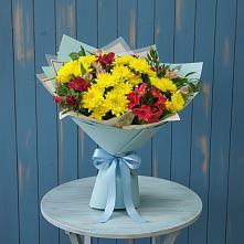 Букет цветов из:  Альстромерии и Хризантемы #REPLACE_PRED# Сибае