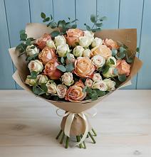 Букет цветов из:  Альстромерии и Розы в Сибае